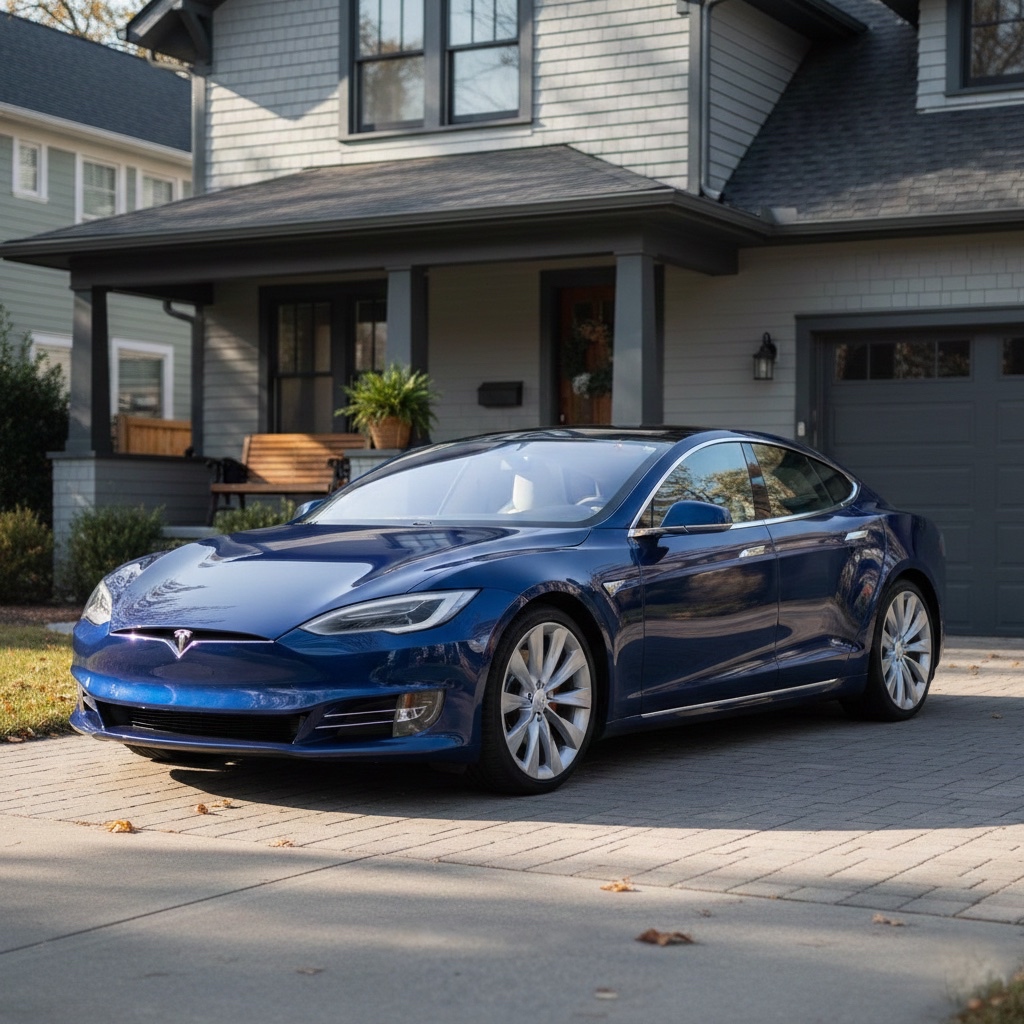 Car parked in a residential driveway, representing auto insurance coverage decisions.