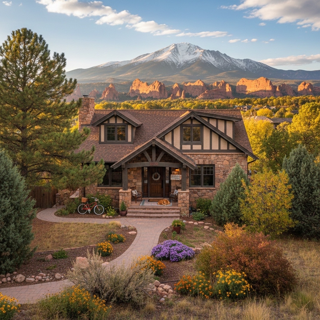 Home exterior under partly cloudy skies representing rising home insurance premiums in 2025.