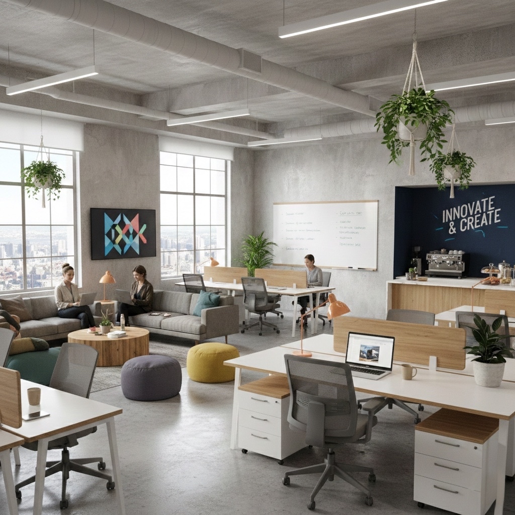 Interior of a commercial workspace representing business interruption insurance coverage.