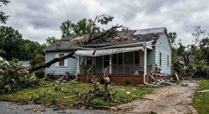 home with storm damage in Colorado Springs related to homeowners insurance claims