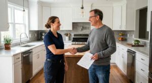 handshake between contractor and client after verifying insurance coverage in Colorado Springs