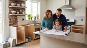 Homeowners reviewing Colorado Springs homeowners insurance during a home renovation project