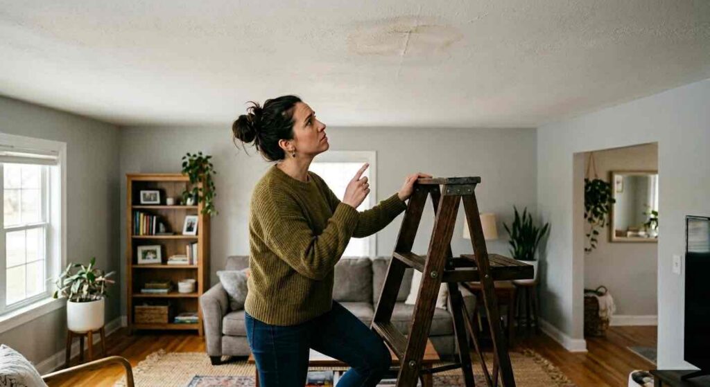 Ceiling water stain damage and Monument homeowners insurance concerns