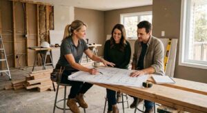 Home renovation plans illustrating building code updates for Castle Rock homeowners insurance.